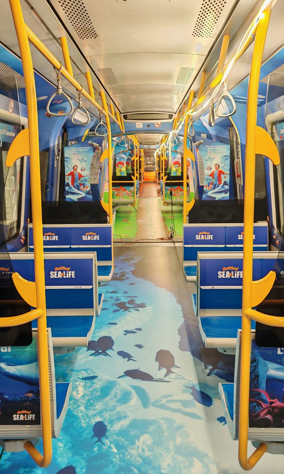 Allestimento Total Immersive Gardaland su treno M5