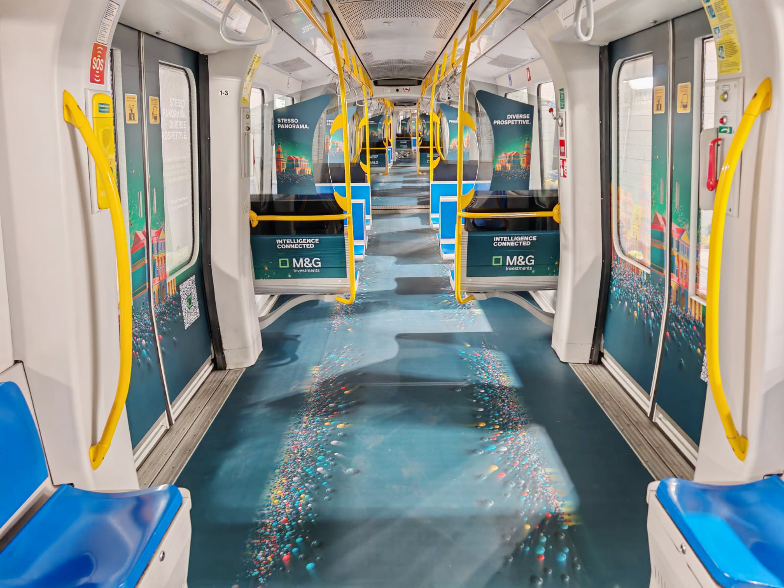 M&G Investments · allestimento Partial Immersive su treno M5