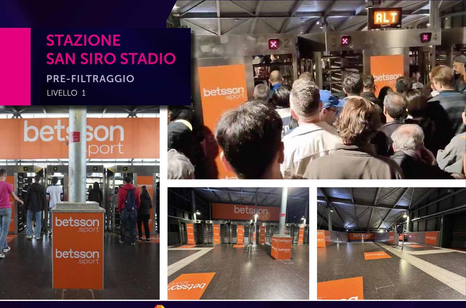 Area di pre-filtraggio della stazione San Siro Stadio in giornata di evento